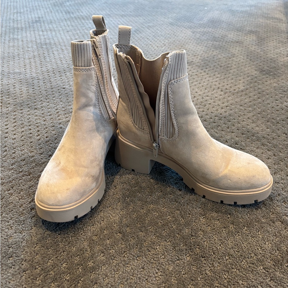 Women's Beige Ankle Boots - Picture 2 of 3